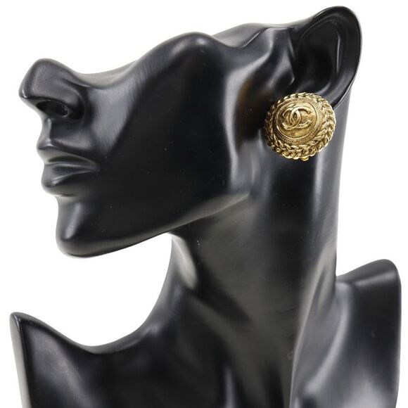 Chanel Coco Mark Gold Plated Earrings - Picture 2 of 6